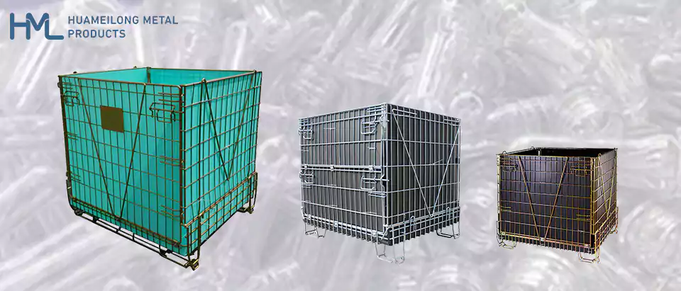 folding steel wire container